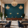 Gemma Velvet Midnight | Kravet - Hotel Lobby Visualization (AI-generated, may not be to scale. Verify pattern scale with product specifications.)