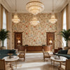Adlington Coral | Kravet - Hotel Lobby Visualization (AI-generated, may not be to scale. Verify pattern scale with product specifications.)