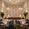 Adlington Berry | Kravet - Hotel Lobby Visualization (AI-generated, may not be to scale. Verify pattern scale with product specifications.)