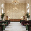 Taplow Print Juniper/Petal | Kravet - Hotel Lobby Visualization (AI-generated, may not be to scale. Verify pattern scale with product specifications.)