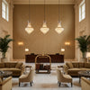 Callow Velvet Stone | Kravet - Hotel Lobby Visualization (AI-generated, may not be to scale. Verify pattern scale with product specifications.)