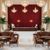 Callow Velvet Ruby | Kravet - Hotel Lobby Visualization (AI-generated, may not be to scale. Verify pattern scale with product specifications.)