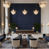 Callow Velvet Midnight | Kravet - Hotel Lobby Visualization (AI-generated, may not be to scale. Verify pattern scale with product specifications.)
