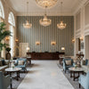 Picket Multi/Lakeland | Kravet - Hotel Lobby Visualization (AI-generated, may not be to scale. Verify pattern scale with product specifications.)