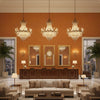 Maldon Weave burnt sienna | Kravet - Hotel Lobby Visualization (AI-generated, may not be to scale. Verify pattern scale with product specifications.)