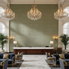 Arezzo Celadon | Kravet - Hotel Lobby Visualization (AI-generated, may not be to scale. Verify pattern scale with product specifications.)