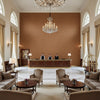 Leuven Ochre | Kravet - Hotel Lobby Visualization (AI-generated, may not be to scale. Verify pattern scale with product specifications.)