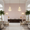 Elba Print Admiral | Kravet - Hotel Lobby Visualization (AI-generated, may not be to scale. Verify pattern scale with product specifications.)