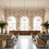 Augustine Print Multi | Kravet - Hotel Lobby Visualization (AI-generated, may not be to scale. Verify pattern scale with product specifications.)