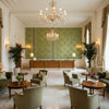 Bongol Print Kiwi | Kravet - Hotel Lobby Visualization (AI-generated, may not be to scale. Verify pattern scale with product specifications.)