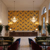 Bongol Velvet Sand | Kravet - Hotel Lobby Visualization (AI-generated, may not be to scale. Verify pattern scale with product specifications.)