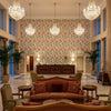 Eldora Print Leaf/Rose | Kravet - Hotel Lobby Visualization (AI-generated, may not be to scale. Verify pattern scale with product specifications.)