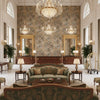 Granada Print Bronze | Kravet - Hotel Lobby Visualization (AI-generated, may not be to scale. Verify pattern scale with product specifications.)