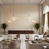 Leon Weave Sand | Kravet - Hotel Lobby Visualization (AI-generated, may not be to scale. Verify pattern scale with product specifications.)