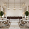 Lillie Embroidery Ivory | Kravet - Hotel Lobby Visualization (AI-generated, may not be to scale. Verify pattern scale with product specifications.)