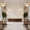 Lillie Sheer white | Kravet - Hotel Lobby Visualization (AI-generated, may not be to scale. Verify pattern scale with product specifications.)