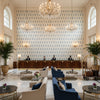 Indiennes Paisley ivory | Kravet - Hotel Lobby Visualization (AI-generated, may not be to scale. Verify pattern scale with product specifications.)