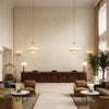 Hayes Embroidery Ivory | Kravet - Hotel Lobby Visualization (AI-generated, may not be to scale. Verify pattern scale with product specifications.)