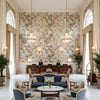 Greenfield Print Spring | Kravet - Hotel Lobby Visualization (AI-generated, may not be to scale. Verify pattern scale with product specifications.)