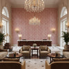 Haven Handblock Ruby | Kravet - Hotel Lobby Visualization (AI-generated, may not be to scale. Verify pattern scale with product specifications.)