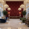 Parham Velvet Ruby | Kravet - Hotel Lobby Visualization (AI-generated, may not be to scale. Verify pattern scale with product specifications.)