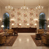 Floral Bouquet Pink/Ivy | Kravet - Hotel Lobby Visualization (AI-generated, may not be to scale. Verify pattern scale with product specifications.)