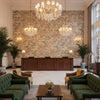 Sakura Print Shore | Kravet - Hotel Lobby Visualization (AI-generated, may not be to scale. Verify pattern scale with product specifications.)