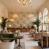 Pashley Print Blush | Kravet - Hotel Lobby Visualization (AI-generated, may not be to scale. Verify pattern scale with product specifications.)