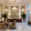 Pashley Print Berry | Kravet - Hotel Lobby Visualization (AI-generated, may not be to scale. Verify pattern scale with product specifications.)