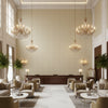 Ultrasuede Green beige | Kravet - Hotel Lobby Visualization (AI-generated, may not be to scale. Verify pattern scale with product specifications.)