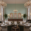 Ultrasuede Green seafoam green | Kravet - Hotel Lobby Visualization (AI-generated, may not be to scale. Verify pattern scale with product specifications.)