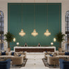 Ultrasuede Green Leaf | Kravet - Hotel Lobby Visualization (AI-generated, may not be to scale. Verify pattern scale with product specifications.)