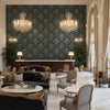 Ultrasuede Green Indigo | Kravet - Hotel Lobby Visualization (AI-generated, may not be to scale. Verify pattern scale with product specifications.)