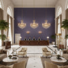 Ultrasuede Green dark purple | Kravet - Hotel Lobby Visualization (AI-generated, may not be to scale. Verify pattern scale with product specifications.)