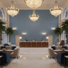 Ultrasuede Green steel blue | Kravet - Hotel Lobby Visualization (AI-generated, may not be to scale. Verify pattern scale with product specifications.)