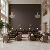 Ultrasuede Green espresso | Kravet - Hotel Lobby Visualization (AI-generated, may not be to scale. Verify pattern scale with product specifications.)
