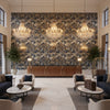 Ultrasuede Green dark slate gray | Kravet - Hotel Lobby Visualization (AI-generated, may not be to scale. Verify pattern scale with product specifications.)