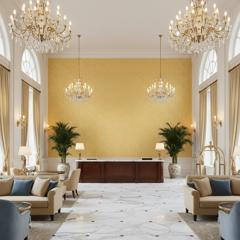 36408.40.0 | Kravet - Hotel Lobby Visualization (AI-generated, may not be to scale. Verify pattern scale with product specifications.)