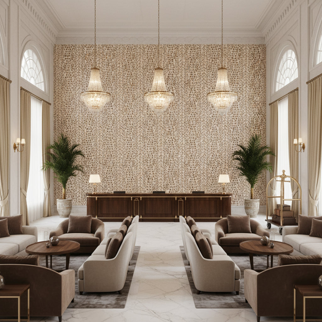 8012138.16.0 | Kravet - Hotel Lobby Visualization (AI-generated, may not be to scale. Verify pattern scale with product specifications.)