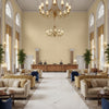 8012140.1111.0 | Kravet - Hotel Lobby Visualization (AI-generated, may not be to scale. Verify pattern scale with product specifications.)