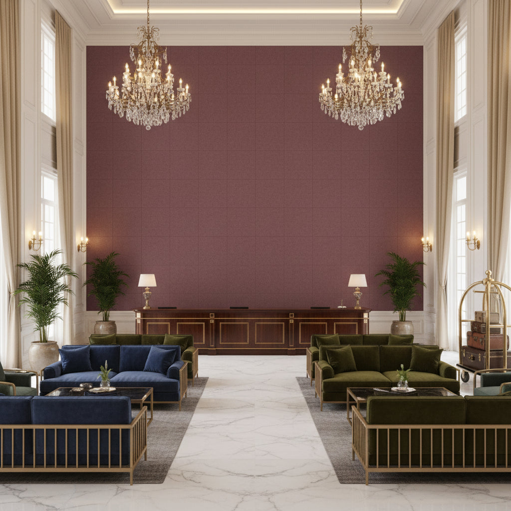 8013149.10.0 | Kravet - Hotel Lobby Visualization (AI-generated, may not be to scale. Verify pattern scale with product specifications.)