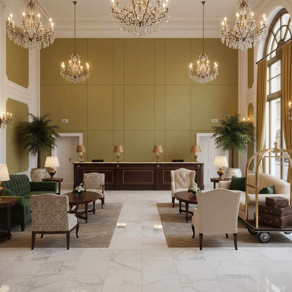 8013149.130.0 | Kravet - Hotel Lobby Visualization (AI-generated, may not be to scale. Verify pattern scale with product specifications.)
