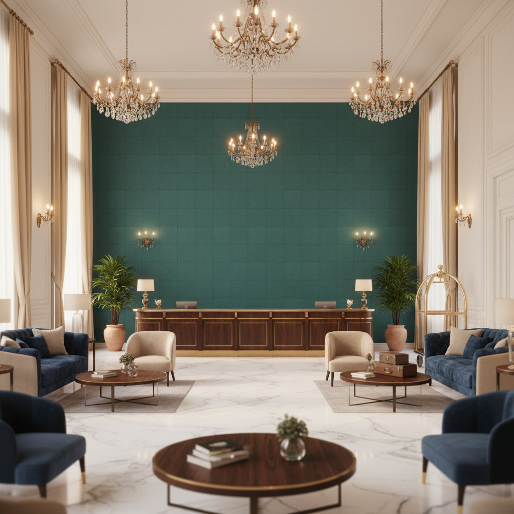 8013149.35.0 | Kravet - Hotel Lobby Visualization (AI-generated, may not be to scale. Verify pattern scale with product specifications.)