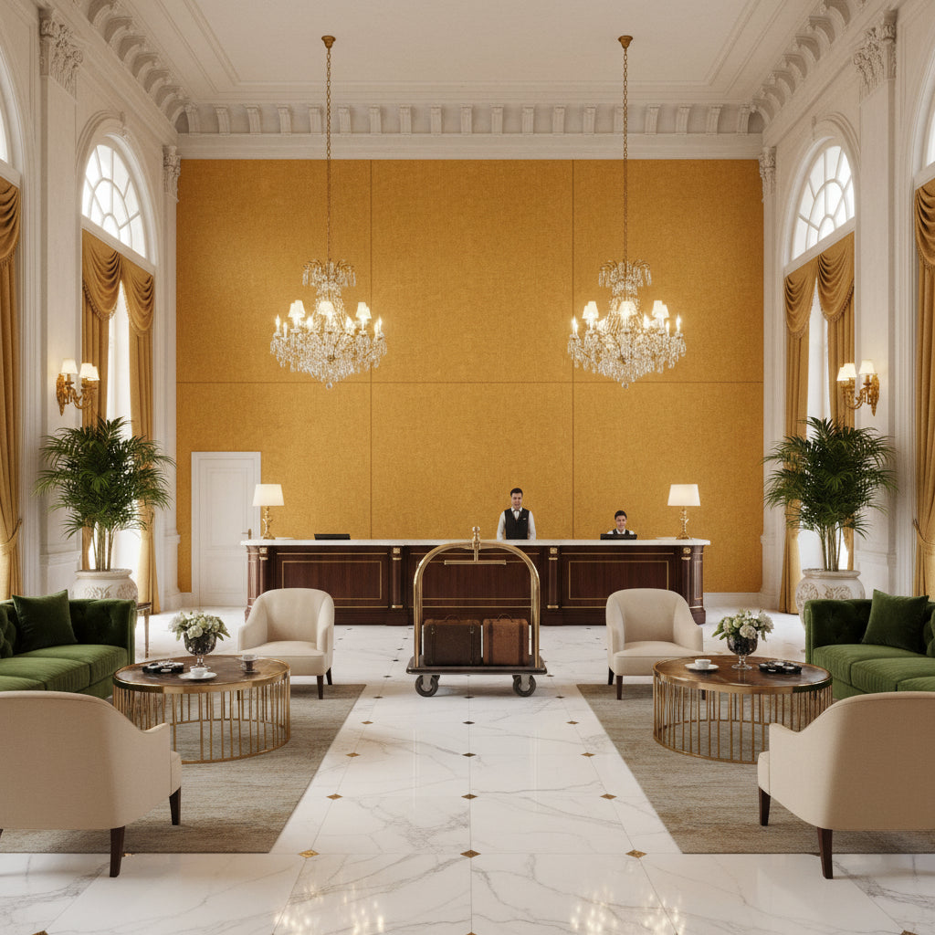 8013149.4.0 | Kravet - Hotel Lobby Visualization (AI-generated, may not be to scale. Verify pattern scale with product specifications.)