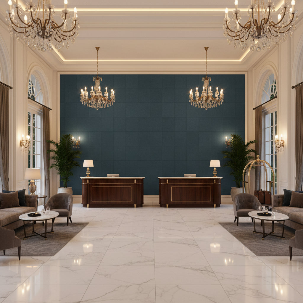 8013149.5.0 | Kravet - Hotel Lobby Visualization (AI-generated, may not be to scale. Verify pattern scale with product specifications.)