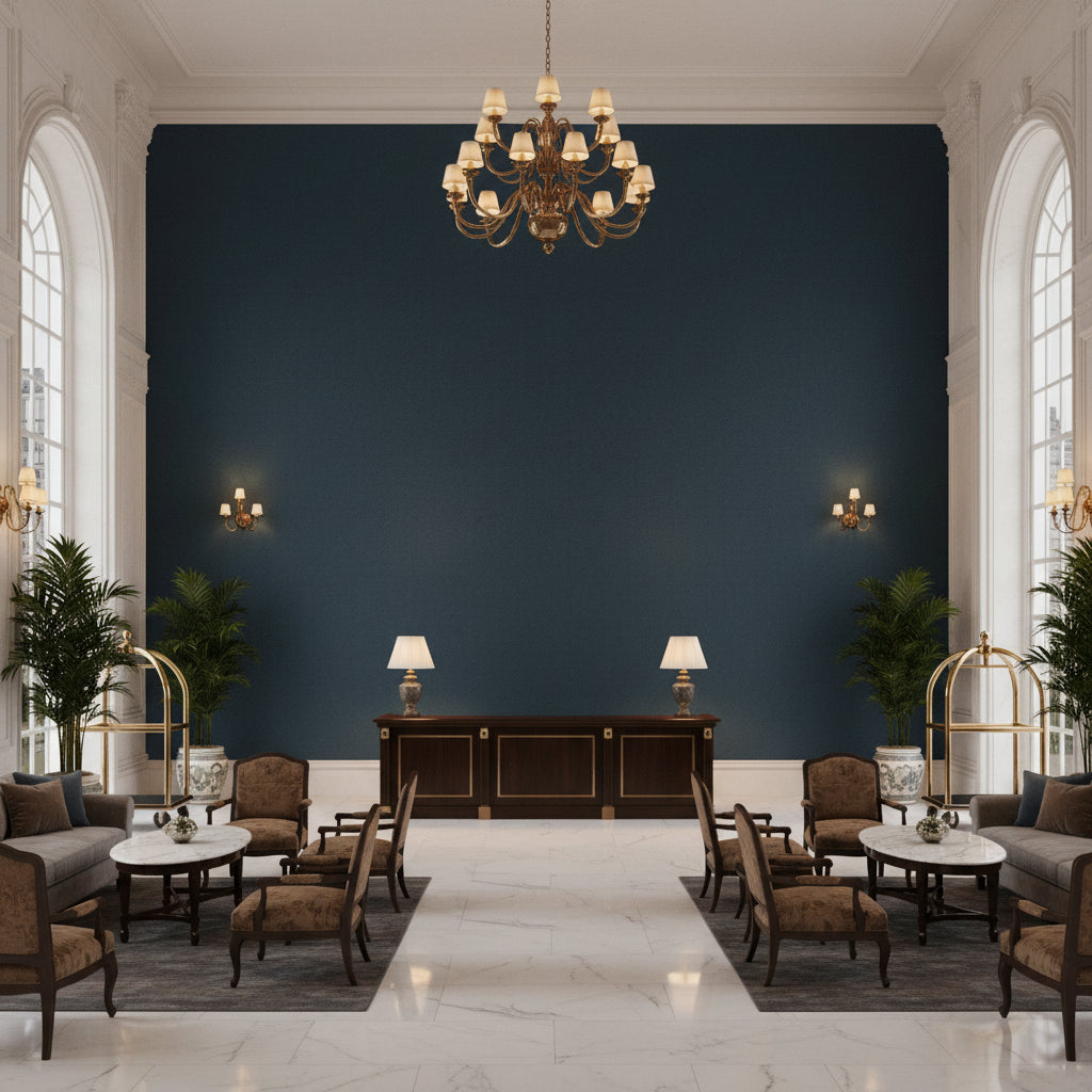 8013149.50.0 | Kravet - Hotel Lobby Visualization (AI-generated, may not be to scale. Verify pattern scale with product specifications.)