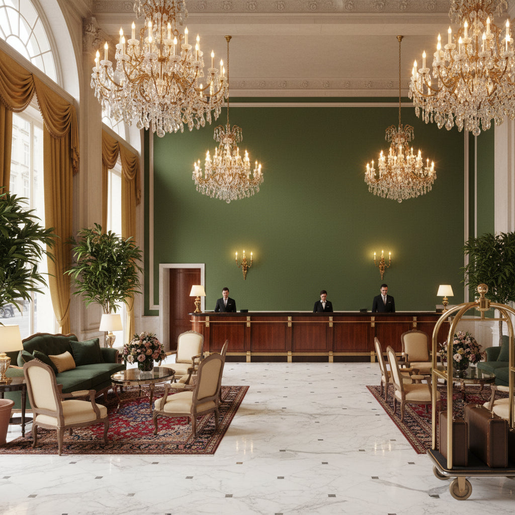 8013149.53.0 | Kravet - Hotel Lobby Visualization (AI-generated, may not be to scale. Verify pattern scale with product specifications.)