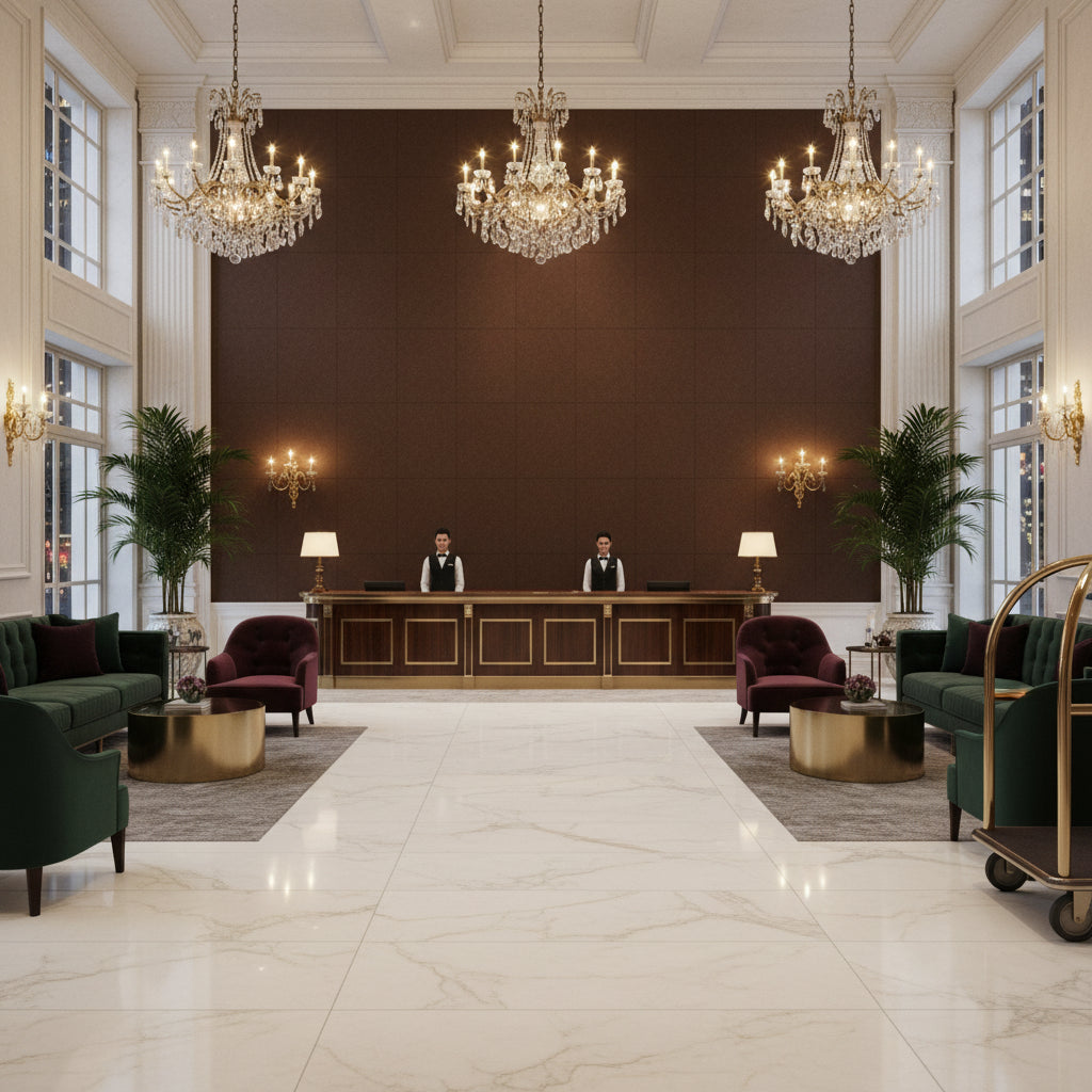 8013149.619.0 | Kravet - Hotel Lobby Visualization (AI-generated, may not be to scale. Verify pattern scale with product specifications.)