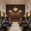 8013149.6666.0 | Kravet - Hotel Lobby Visualization (AI-generated, may not be to scale. Verify pattern scale with product specifications.)