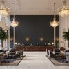 8013149.8821.0 | Kravet - Hotel Lobby Visualization (AI-generated, may not be to scale. Verify pattern scale with product specifications.)
